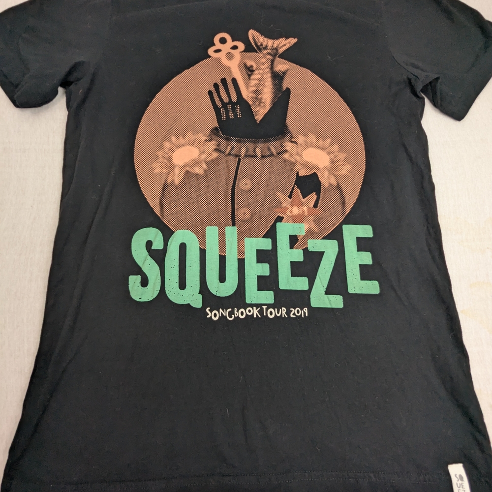 Squeeze Black Tee with Green and Orange Graphic